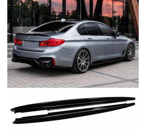 Bmw 5 Serijos G30 juodi blizgūs slenksčių apdailos  (2018-2023)